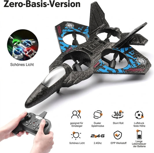 Remote Control Fighter Jet Drone with LED Lights