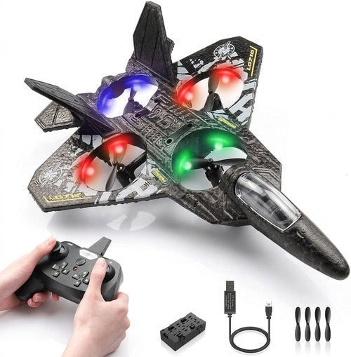 Remote Control Fighter Jet Drone with LED Lights