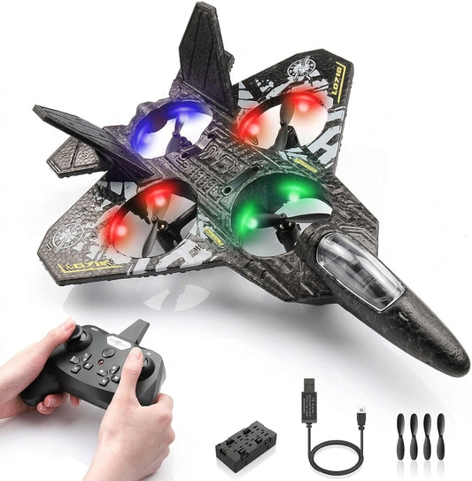 Remote Control Fighter Jet Drone with LED Lights