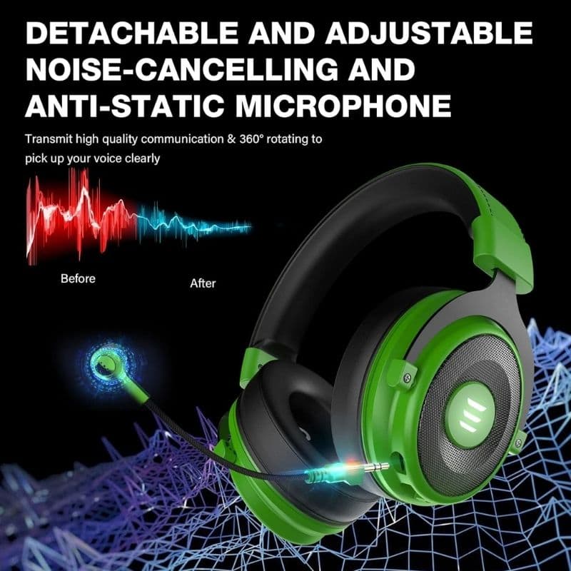 EKSA Pro 2-in-1 Gaming Headset – 7.1 Surround Sound & Noise-Cancelling Mic