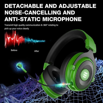 EKSA Pro 2-in-1 Gaming Headset – 7.1 Surround Sound & Noise-Cancelling Mic